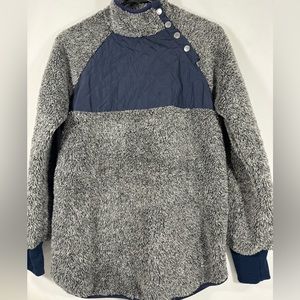 Cute fuzzy sweater with snaps detail